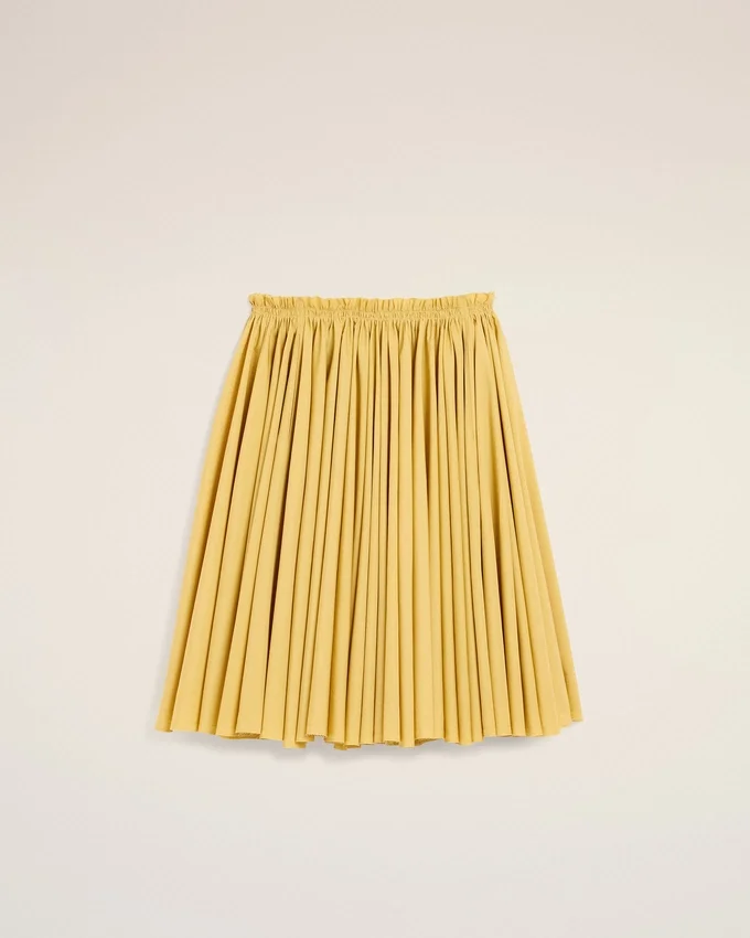 Yellow Cotton Midi Corolla Skirt Yellow Cotton Midi Corolla Skirt