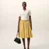 Yellow Cotton Midi Corolla Skirt Yellow Cotton Midi Corolla Skirt