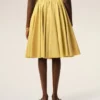 Yellow Cotton Midi Corolla Skirt Yellow Cotton Midi Corolla Skirt