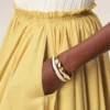 Yellow Cotton Midi Corolla Skirt Yellow Cotton Midi Corolla Skirt