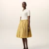 Yellow Cotton Midi Corolla Skirt Yellow Cotton Midi Corolla Skirt
