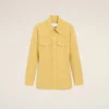 Yellow Cotton Sharp Collar Fitted Shirt
