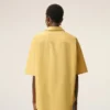 Yellow Cotton Short Sleeve Camp Collar Boxy Shirt Yellow Cotton Short Sleeve Camp Collar Boxy Shirt