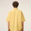 Yellow Cotton Short Sleeve Camp Collar Boxy Shirt Yellow Cotton Short Sleeve Camp Collar Boxy Shirt