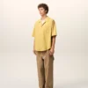 Yellow Cotton Short Sleeve Camp Collar Boxy Shirt Yellow Cotton Short Sleeve Camp Collar Boxy Shirt