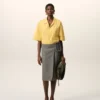 Yellow Cotton Short Sleeve Camp Collar Boxy Shirt Yellow Cotton Short Sleeve Camp Collar Boxy Shirt