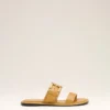 Yellow Cow Leather Buckle Sandals