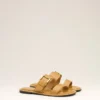 Yellow Cow Leather Buckle Sandals