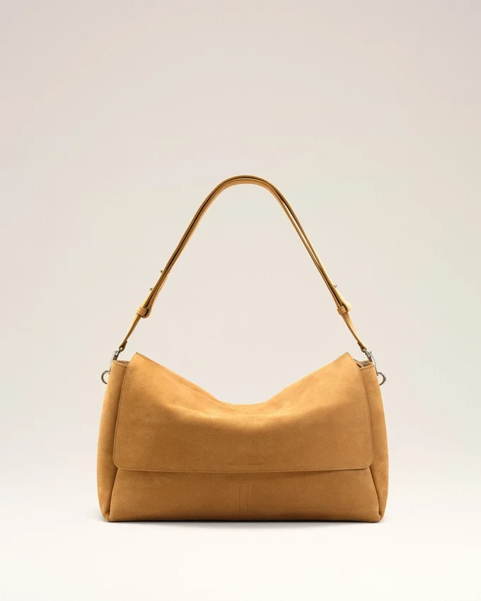 Yellow Cow Leather Large Flap Carrousel Bag Yellow Cow Leather Large Flap Carrousel Bag