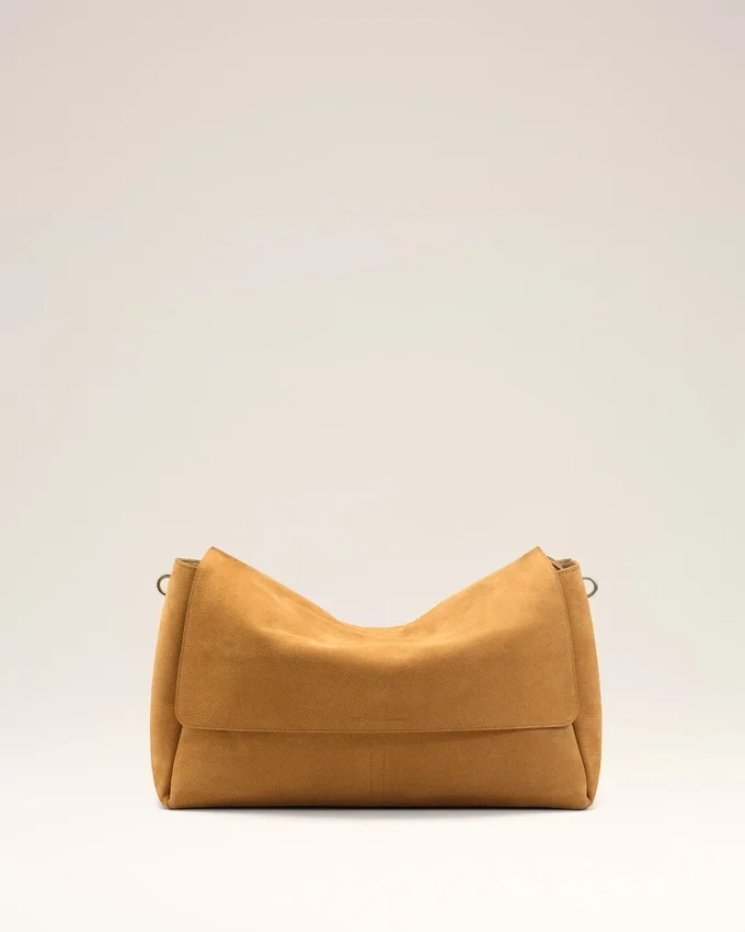 Yellow Cow Leather Large Flap Carrousel Bag Yellow Cow Leather Large Flap Carrousel Bag