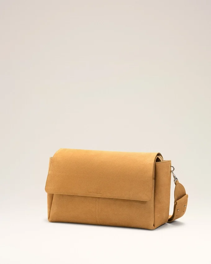 Yellow Cow Leather Large Flap Carrousel Bag Yellow Cow Leather Large Flap Carrousel Bag