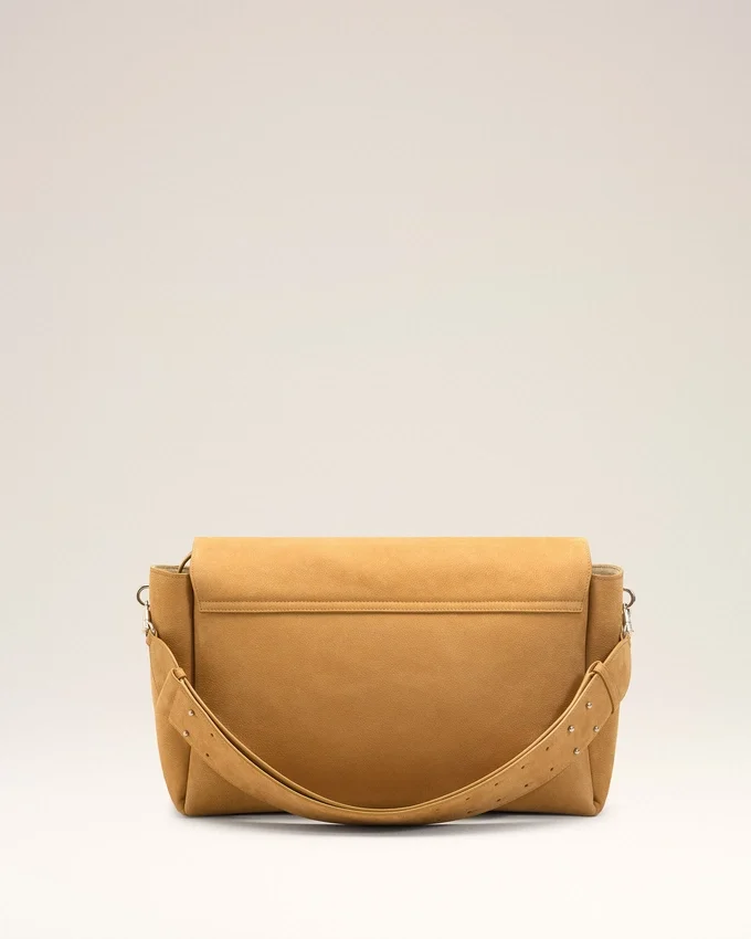 Yellow Cow Leather Large Flap Carrousel Bag Yellow Cow Leather Large Flap Carrousel Bag