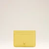 Yellow Cowhide Leather Ami De Coeur Card Holder