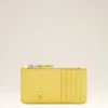 Yellow Cowhide Leather Ami De Coeur Zipped Card Holder Yellow Cowhide Leather Ami De Coeur Zipped Card Holder