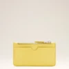 Yellow Cowhide Leather Ami De Coeur Zipped Card Holder Yellow Cowhide Leather Ami De Coeur Zipped Card Holder