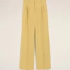 Yellow New Wool Low Waist Wide Trousers Yellow New Wool Low Waist Wide Trousers
