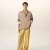 Yellow New Wool Low Waist Wide Trousers Yellow New Wool Low Waist Wide Trousers