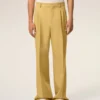 Yellow New Wool Low Waist Wide Trousers Yellow New Wool Low Waist Wide Trousers