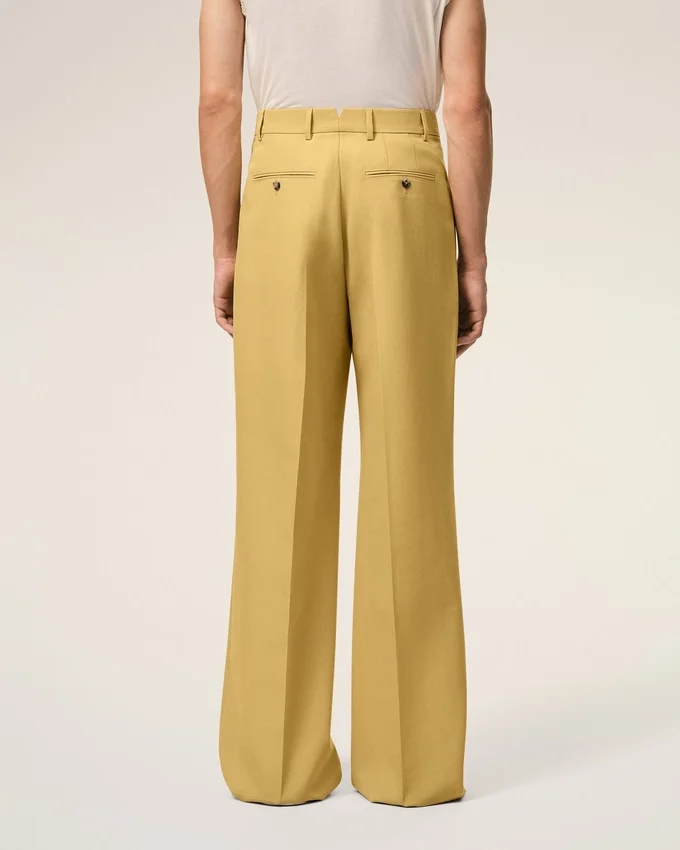 Yellow New Wool Low Waist Wide Trousers Yellow New Wool Low Waist Wide Trousers
