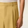 Yellow New Wool Low Waist Wide Trousers Yellow New Wool Low Waist Wide Trousers