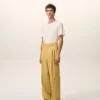 Yellow New Wool Low Waist Wide Trousers Yellow New Wool Low Waist Wide Trousers