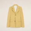 Yellow New Wool Single Breasted Fitted Jacket