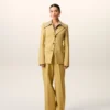 Yellow New Wool Single Breasted Fitted Jacket