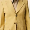 Yellow New Wool Single Breasted Fitted Jacket
