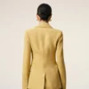 Yellow New Wool Single Breasted Fitted Jacket