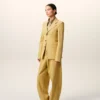 Yellow New Wool Single Breasted Fitted Jacket