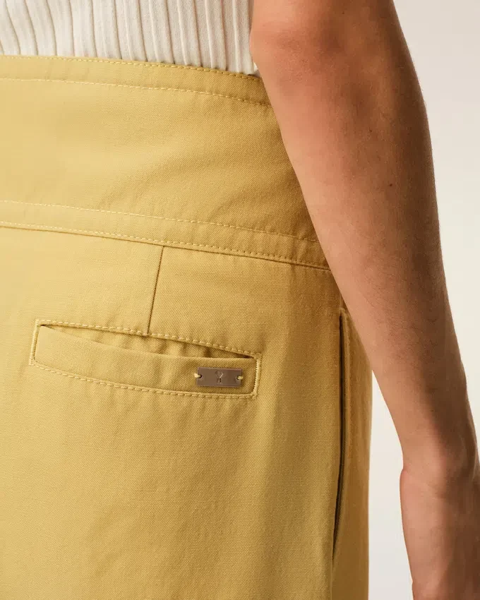 Yellow New Wool Wrapped Belted Trousers Yellow New Wool Wrapped Belted Trousers