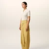 Yellow New Wool Wrapped Belted Trousers Yellow New Wool Wrapped Belted Trousers