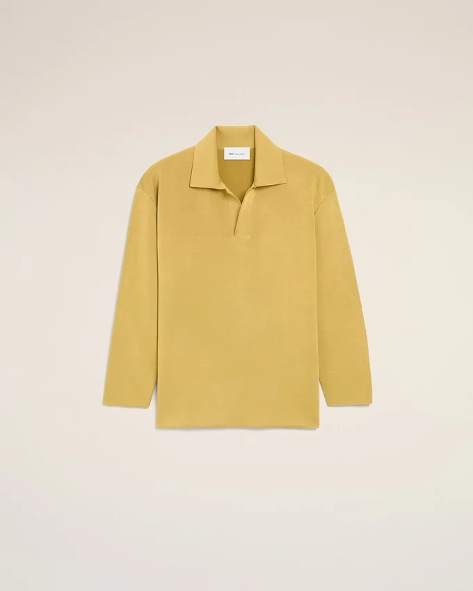 Yellow Wool Long Sleeves Polo Yellow Wool Long Sleeves Polo
