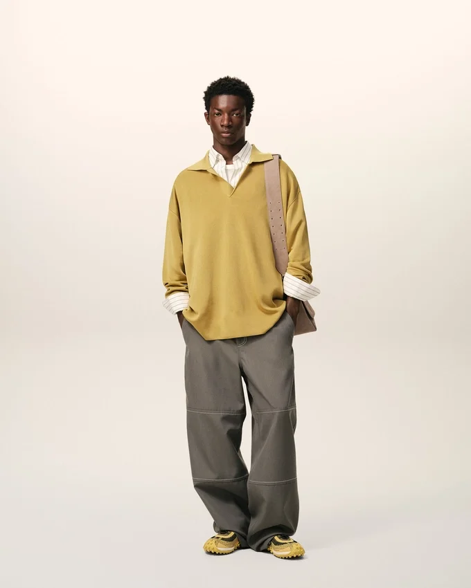 Yellow Wool Long Sleeves Polo Yellow Wool Long Sleeves Polo