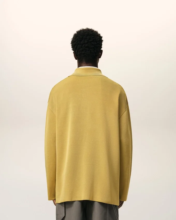 Yellow Wool Long Sleeves Polo Yellow Wool Long Sleeves Polo