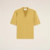 Yellow Wool Short Sleeves V Neck Sweater Yellow Wool Short Sleeves V Neck Sweater
