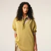 Yellow Wool Short Sleeves V Neck Sweater Yellow Wool Short Sleeves V Neck Sweater