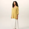 Yellow Wool Short Sleeves V Neck Sweater Yellow Wool Short Sleeves V Neck Sweater